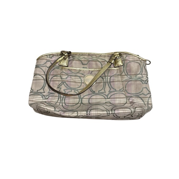 Coach Vintage Y2K Signature Canvas and Patent Leather Bag Lilac - Picture 1 of 9